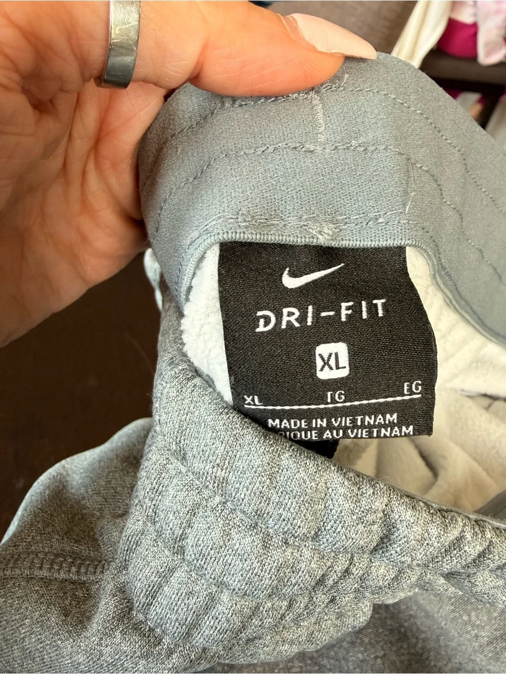 Nike  Gray Fleece Joggers with Side Logo